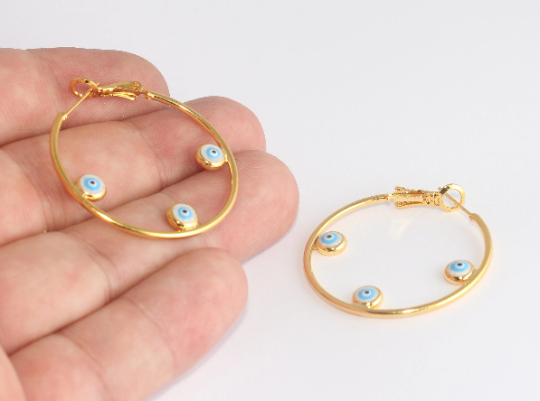 Earring Hoops, Hoop Ear Wire, White