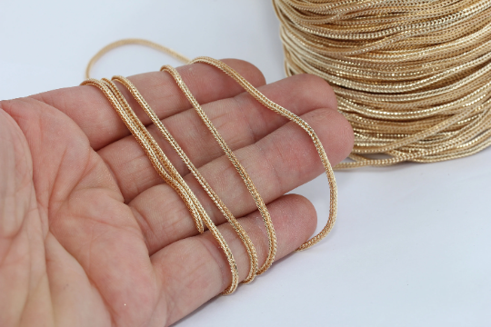 Catene a serpente in oro lucido 24k da 2,2 mm, catene a maglia d'oro, BXB222-3