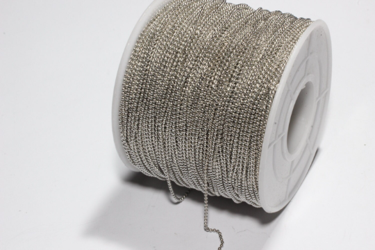 1mm Silver Color Ball Chain, Faceted Ball Chain, Bulk Chains,  BXB80