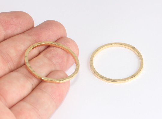 29mm 24k Shiny Gold Closed Ring, Round Gold Hoop Gold XP428