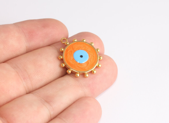 Ciondolo a forma di sole in oro lucido 24k da 22 mm, collana a forma di sole, EMP, XP405