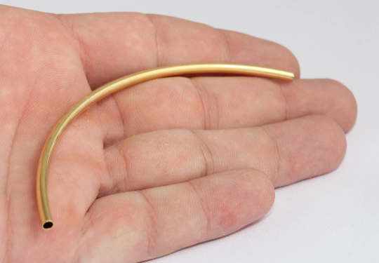 3x105mm 24k Shiny Gold Curved Tubes, Necklace Tubes, CHK155-1