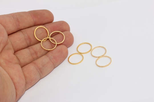 16mm 24k Matt Gold Closed Ring, Connectors, Circle  , MTE783