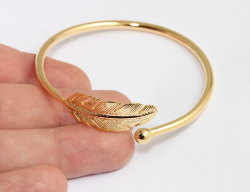 Shiny Gold Bracelet Cuff Leaf Bracelet Bracelet Bangle