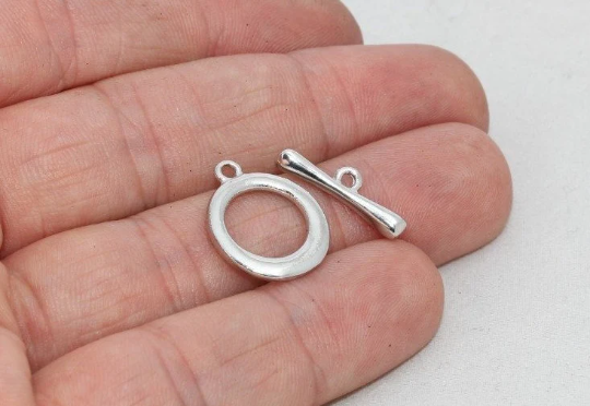 16x19mm Silver Color Plated Toggle Clasp, Ring T Bar,  MTE1048