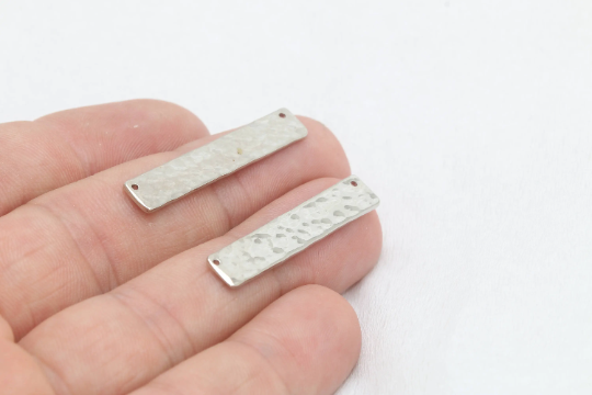 6x35mm Gümüş Çekiçlenmiş Çubuk, Çubuk Kolye, Çekiçlenmiş Çubuk Tılsımlar, BRT235