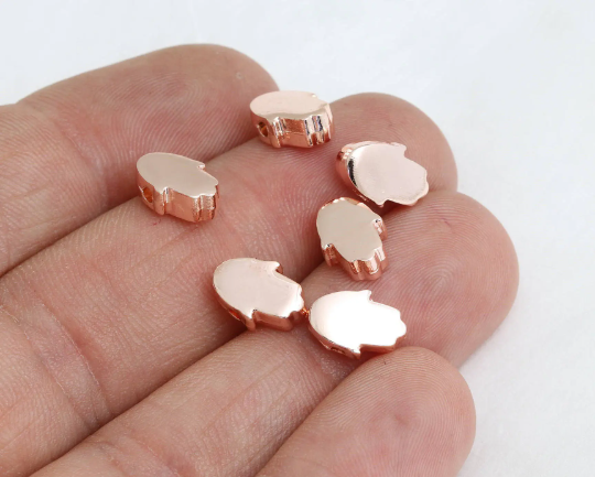 Ciondolo Hamsa in oro rosa 7x10 mm, Hamsa in oro rosa, ROSE582