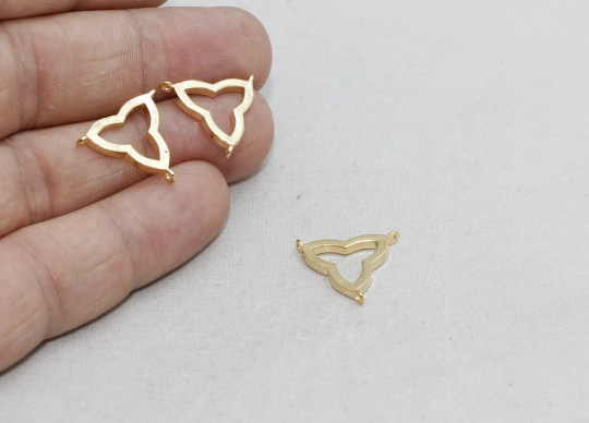 15x17mm 24k Shiny Gold Triangle Charms, Triangle , BRT572