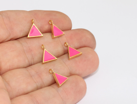 9x11mm 24k Shiny Gold Triangle Charms, Triangle MLS99