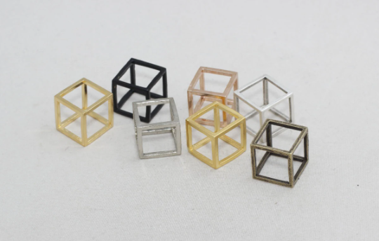 17 mm Küp Charms, Küp Kolye, Açık Küp Charms, CHK159
