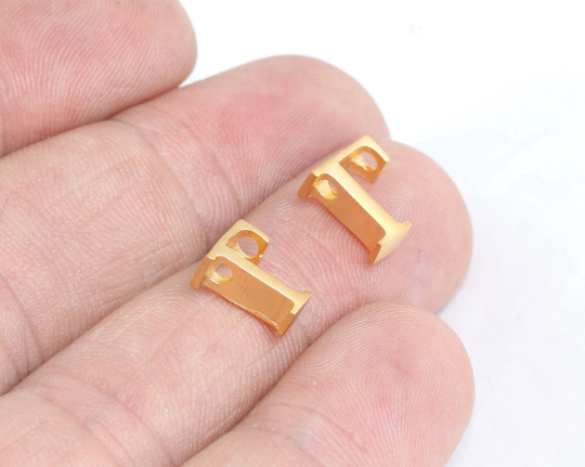 7x9mm 24k Matt Gold Gamma Letter, Gamma Letter, Greek BRT749