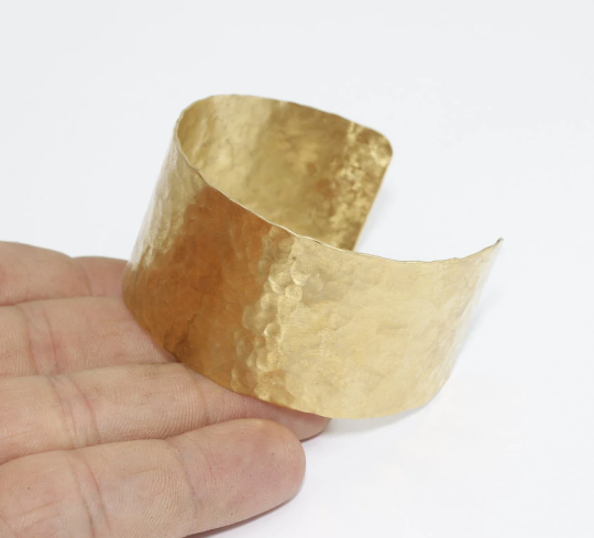 30x155mm Raw Brass Hammered Bangle, Raw Brass                   TFK3