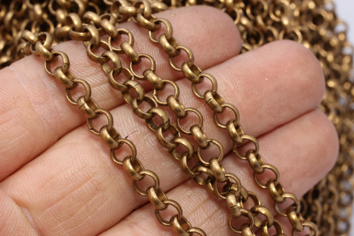 Raw Brass Rolo Chain