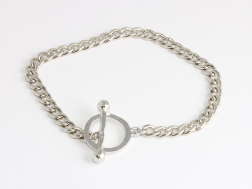 Rhodium Plated Curb Bracelet