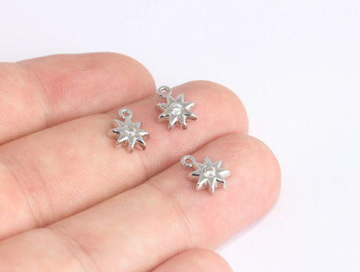 Rhodium Plated Star Charms