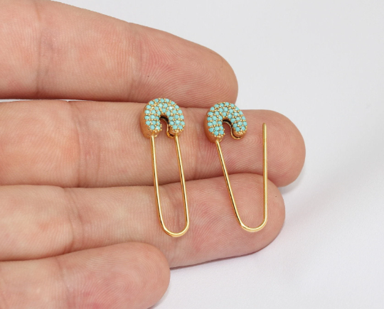 Shiny Gold Safety Pin Earrings