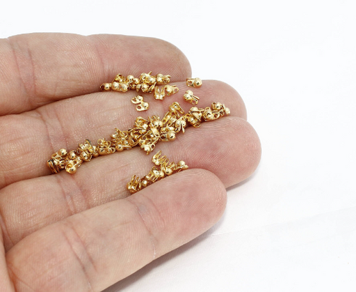 Shiny Gold Ball Chain Crimps