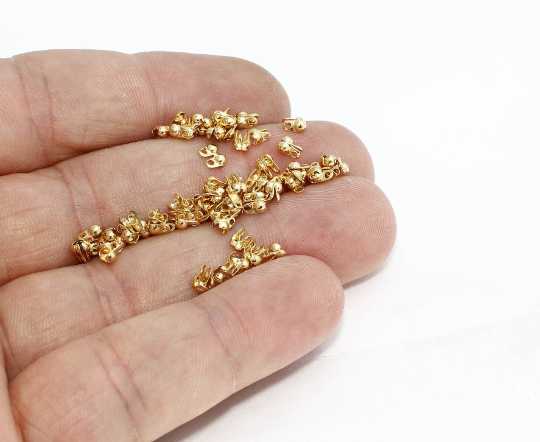 Shiny Gold Ball Chain Crimps