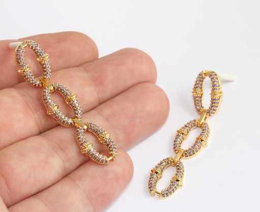Drop Earrings, Micro Pave