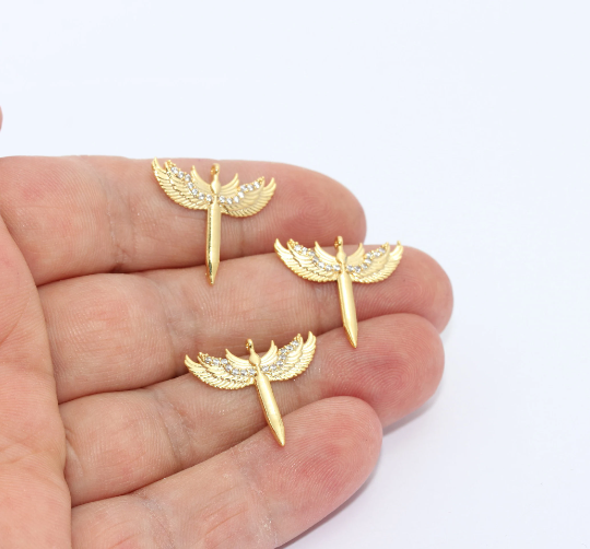 Ciondolo a forma di angelo in oro lucido 24k, 20x20 mm, MTE1273