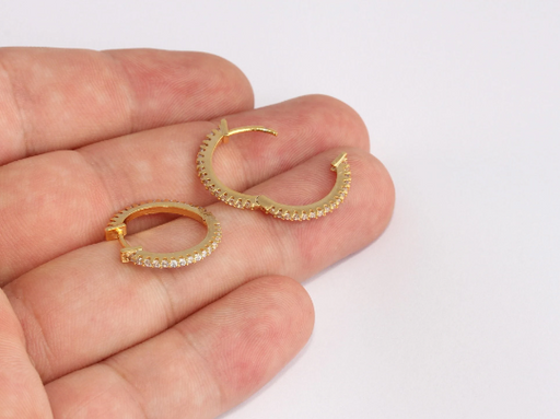 Hoop Earrings, CZ Huggie, Hoops