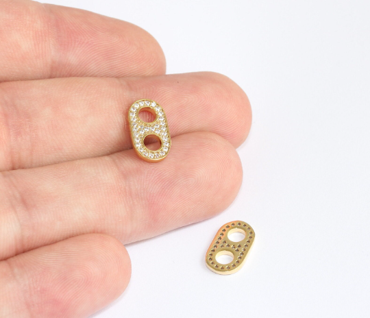 8x14mm 24 Ayar Parlak Altın Kolye, Mikro Döşeme Bileklik Boncukları, MLS724
