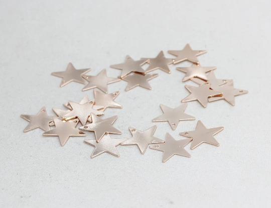 Rose Gold Star Disc, Star Pendant, Stamping Star Blank, ROSE121