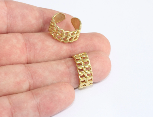 16-17mm Raw Brass Chain Rings, Double Chain Rings, MLS704