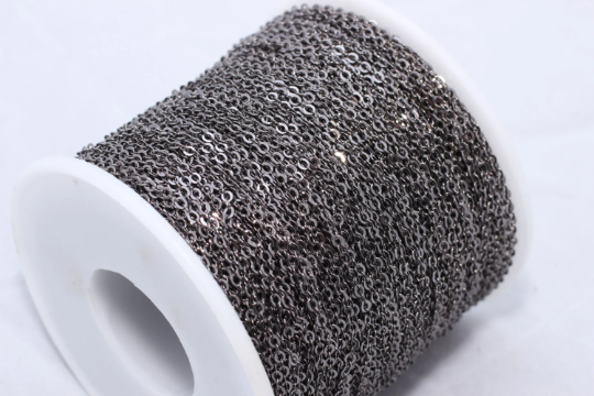 1,5x2mm Gunmetal Plated Cable Chain,Dainty ,Brass BXB264