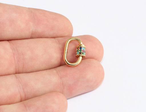 Shiny Gold Oval Screw Clasp