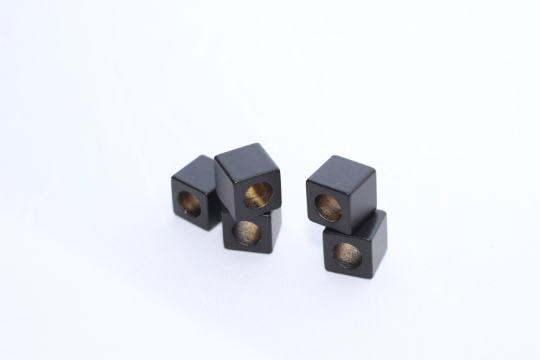 8x8mm Black Plated Cube Beads, Cube Tubes, Tube Beads, ETS12