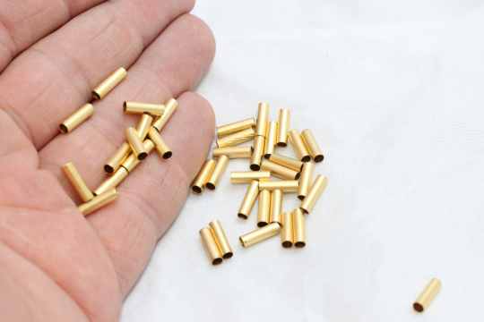 3x10mm 24k Matt Gold Tube Beads, Tubes, Round Tube , BRT646