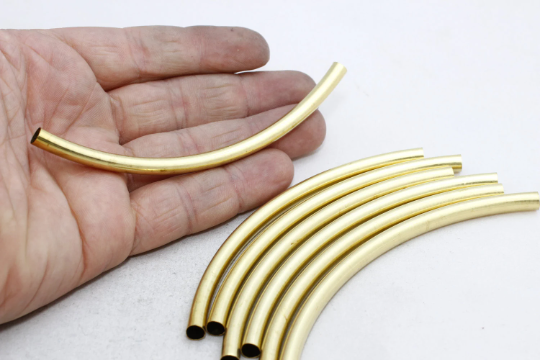 6x110mm Raw Brass Curved Tubes, Brass Tubes , Round Tubes , TBR14