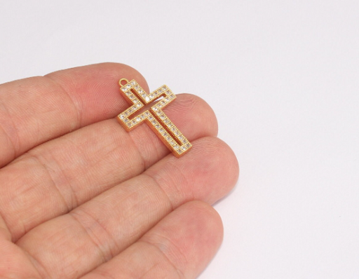 Shiny Gold Cross Charms
