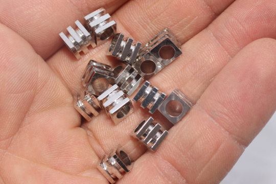 6mm Silver Cube Beads, Geometric Beads, Tube Beads, Cube Beads, , CR159