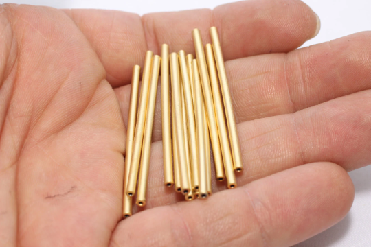 2x45 mm Mat Altın Kaplama Borular, Uzun Boru Çubuğu, Ara Parça BRT32
