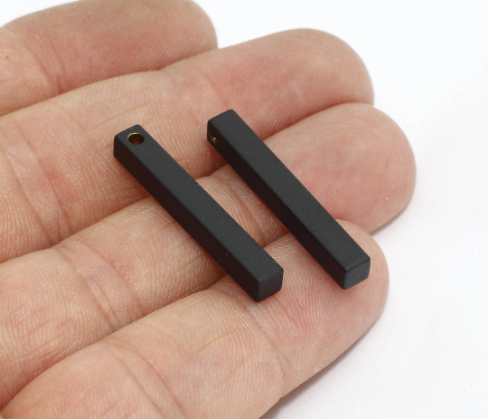 4x30mm Black Plated Bar Charms, Bar Necklace, Charm, ETS57