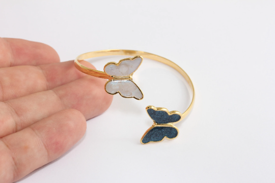 24k Shiny Gold Bracelet, Wire Butterfly Bracelet, Bracelet, CHK628