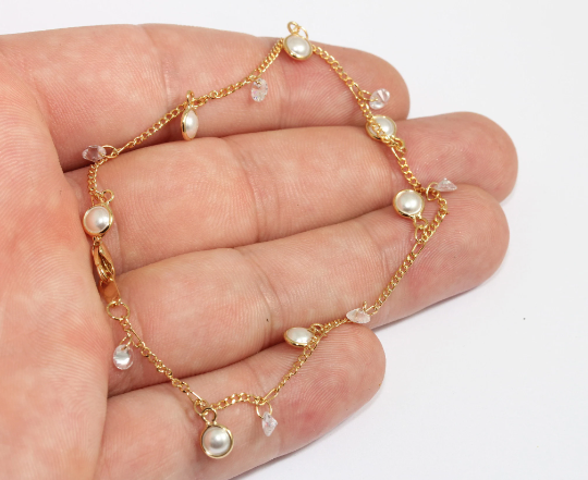 Shiny Gold Pearl Bracelet