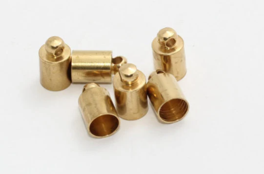8x13mm Raw Brass End Caps, Inner Size 7mm, Cord End, DO, NED12