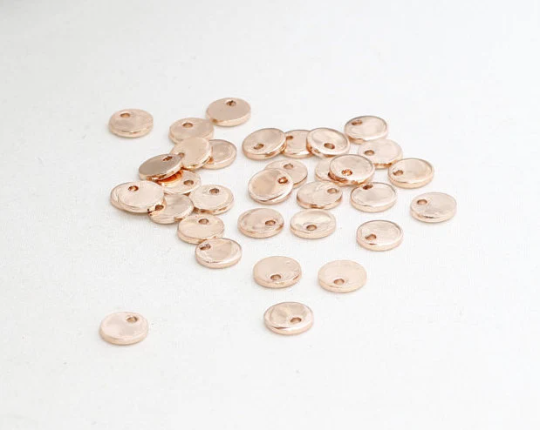 6mm Rose Gold Coins, Coin Charms, Drop Charms, Charms, ROSE89