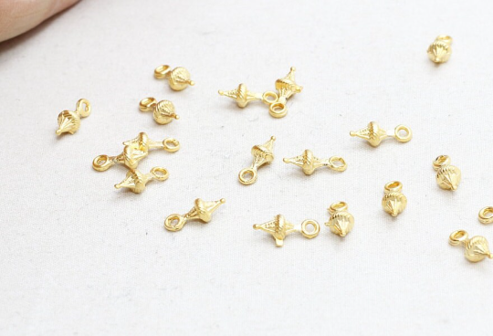 4x11mm 24k Matt Gold Drop Charms, Mini Drop Charms, BRT455