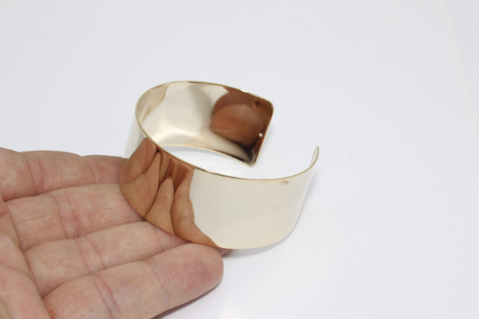25mm 24k Shiny Gold Cuff Bracelet Adjustable Bracelet CHK176
