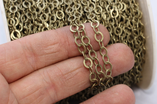 Catene Rolo in bronzo antico (5x6 mm) Catena Rolo ovale - THE19