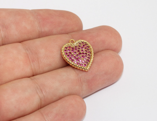 Shiny Gold Heart Charm