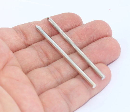 3x60mm Silver Plated Bars, Long Bar, Bar Pendant, Necklace  MTE168
