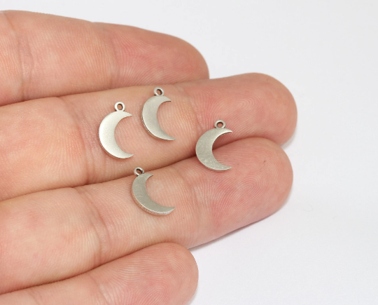 8x14mm Antique Silver Moon Charms, Crescent Moon Charm, MLS962