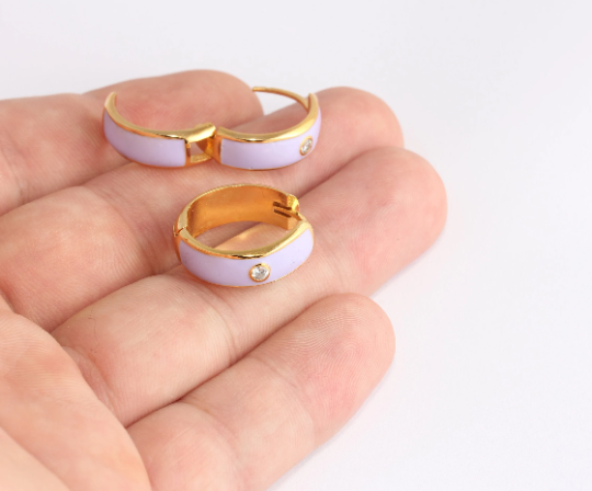 Hoop Earrings, CZ Hoops
