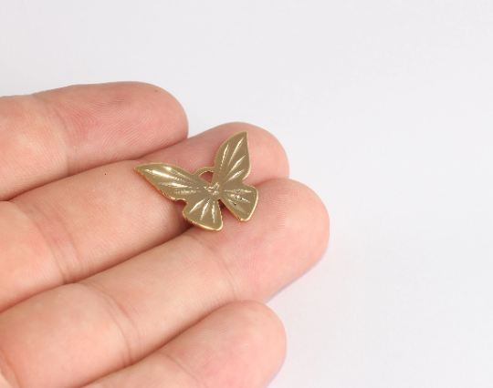 17x23mm 24k Shiny Gold Butterfly Charm, Butterfly,Mini, XP132