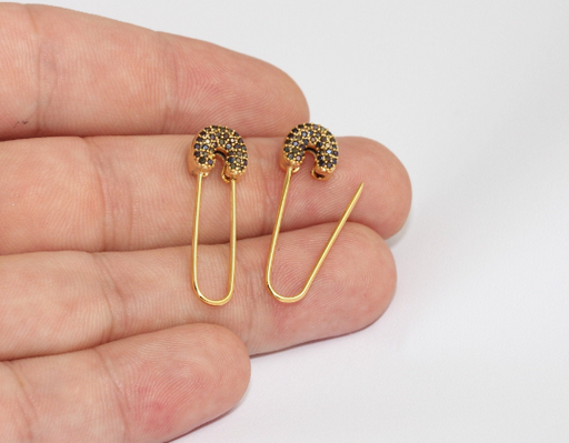 Shiny Gold Safety Pin Earrings